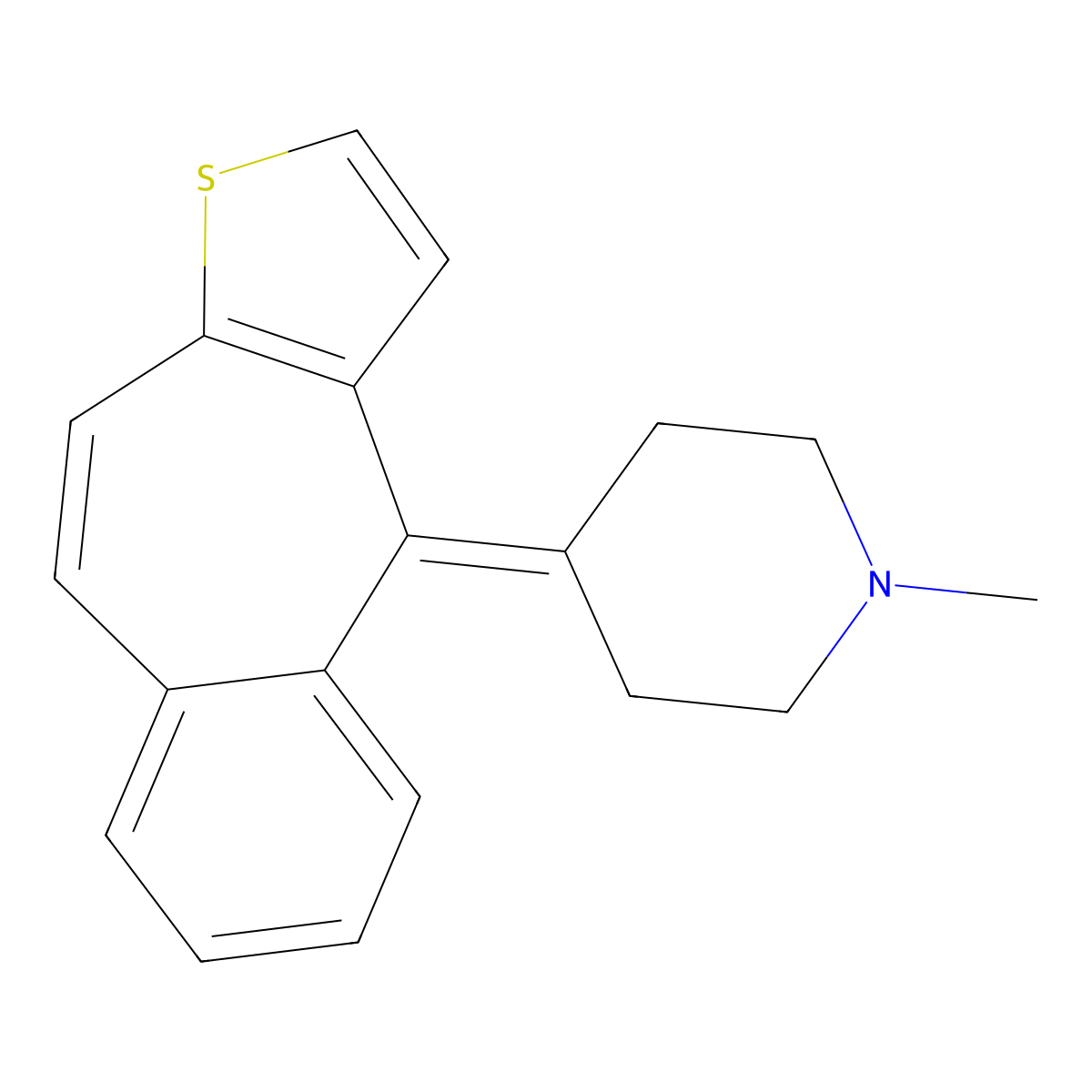 10-Deoxo-9,10-dehydro Ketotifen molecular structure, CAS 4673-38-5