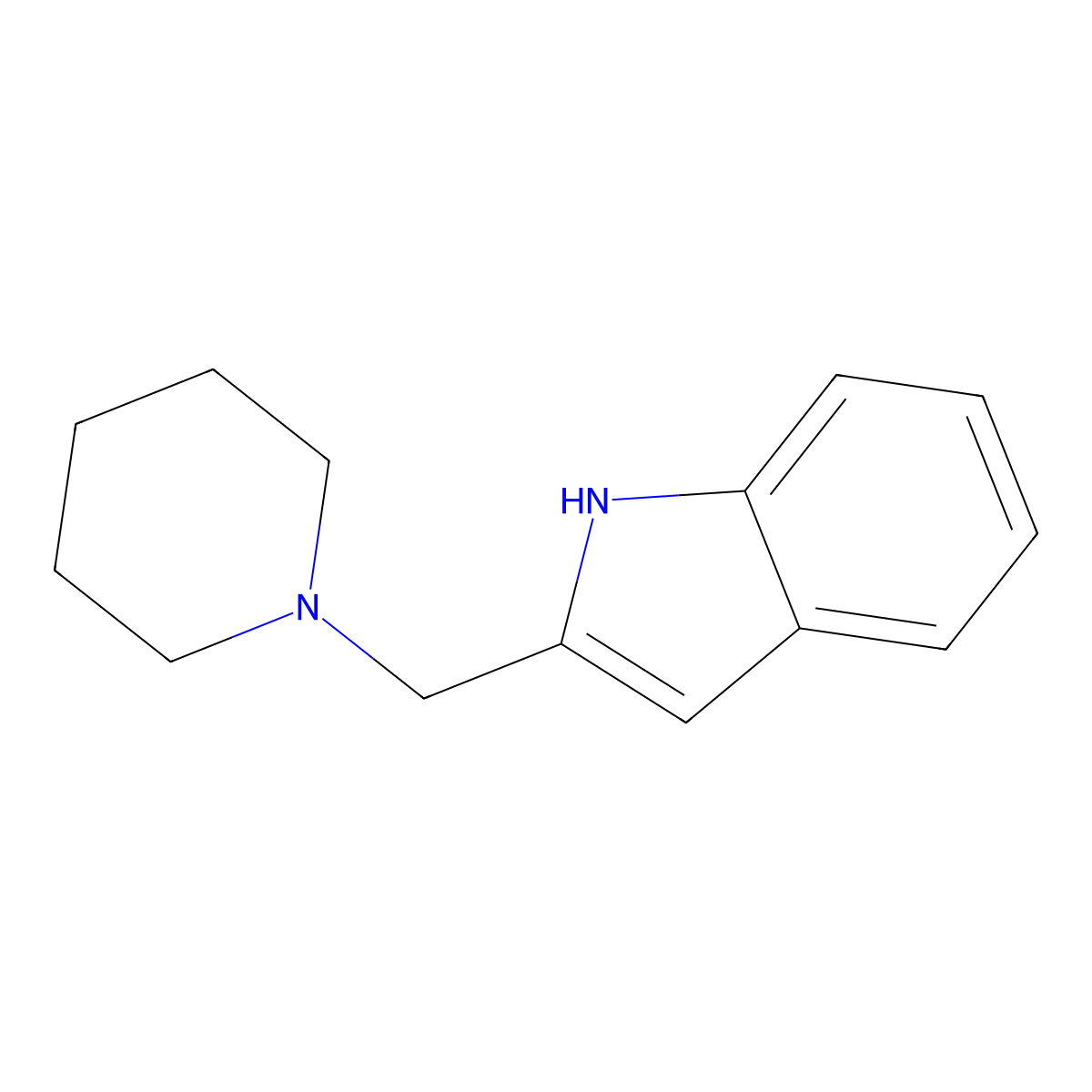 2-(Piperidin-1-ylmethyl)-1h-indole molecular structure, CAS 46739-05-3