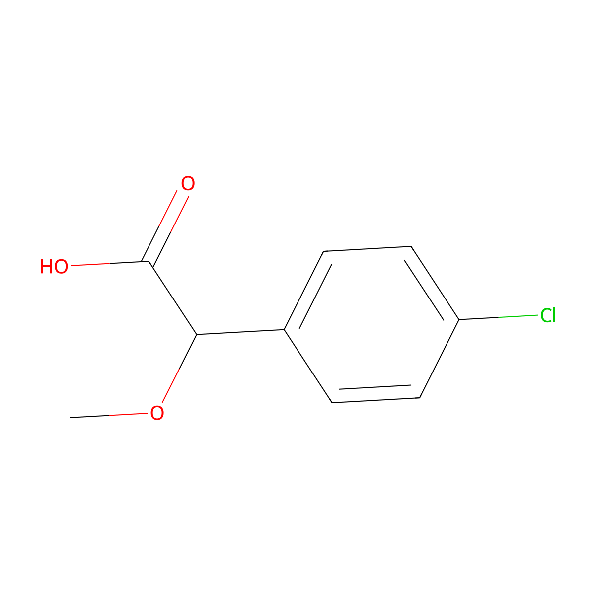 2-(4-Chlorophenyl)-2-methoxyacetic acid molecular structure, CAS 4674-24-2
