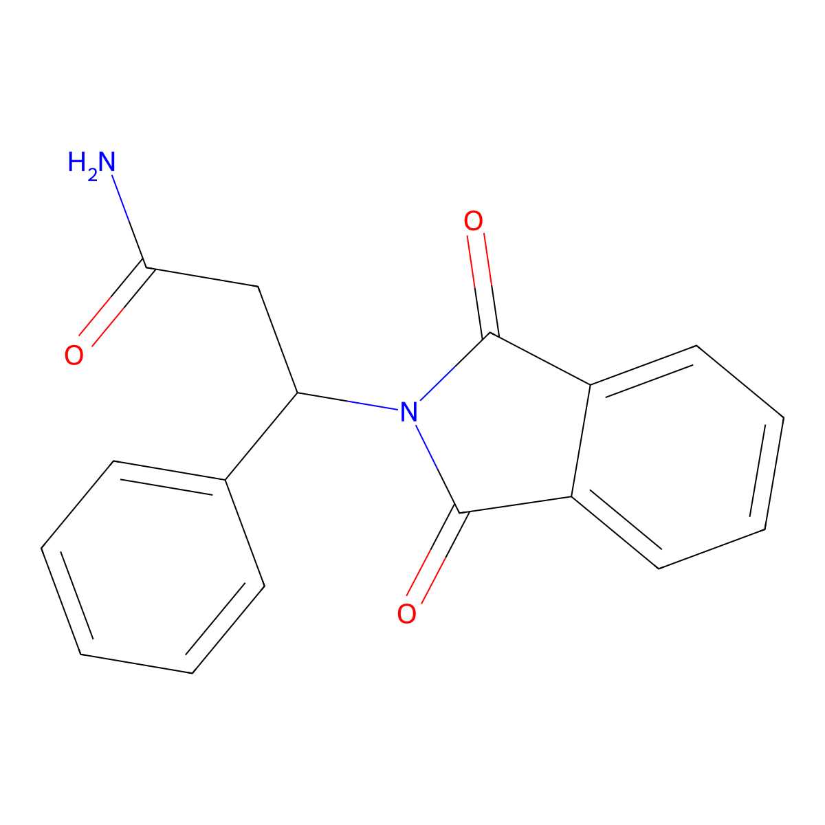 1,3-Dihydro-1,3-dioxo-beta-phenyl-2H-isoindole-2-propanamide molecular structure, CAS 467421-06-3