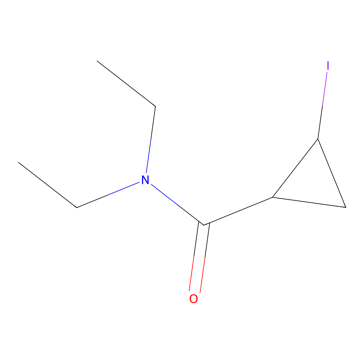 cis-N,N-Diethyl-2-iodocyclopropanecarboxamide molecular structure, CAS 467426-68-2