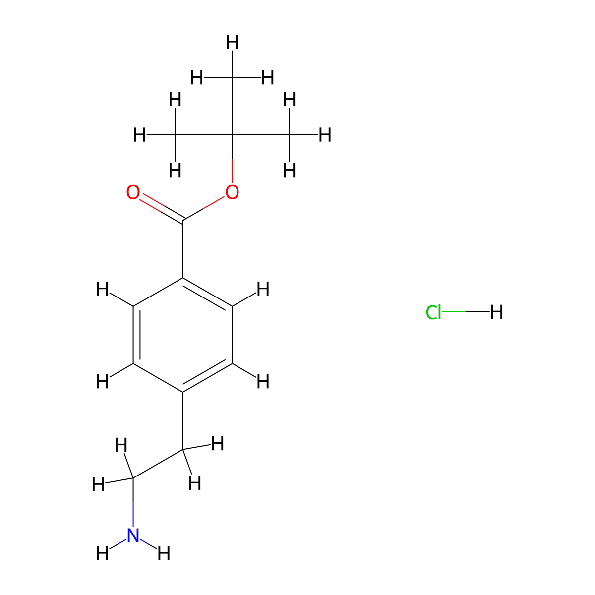 Tert-butyl 4-(2-aminoethyl)benzoate hydrochloride molecular structure, CAS 467438-31-9