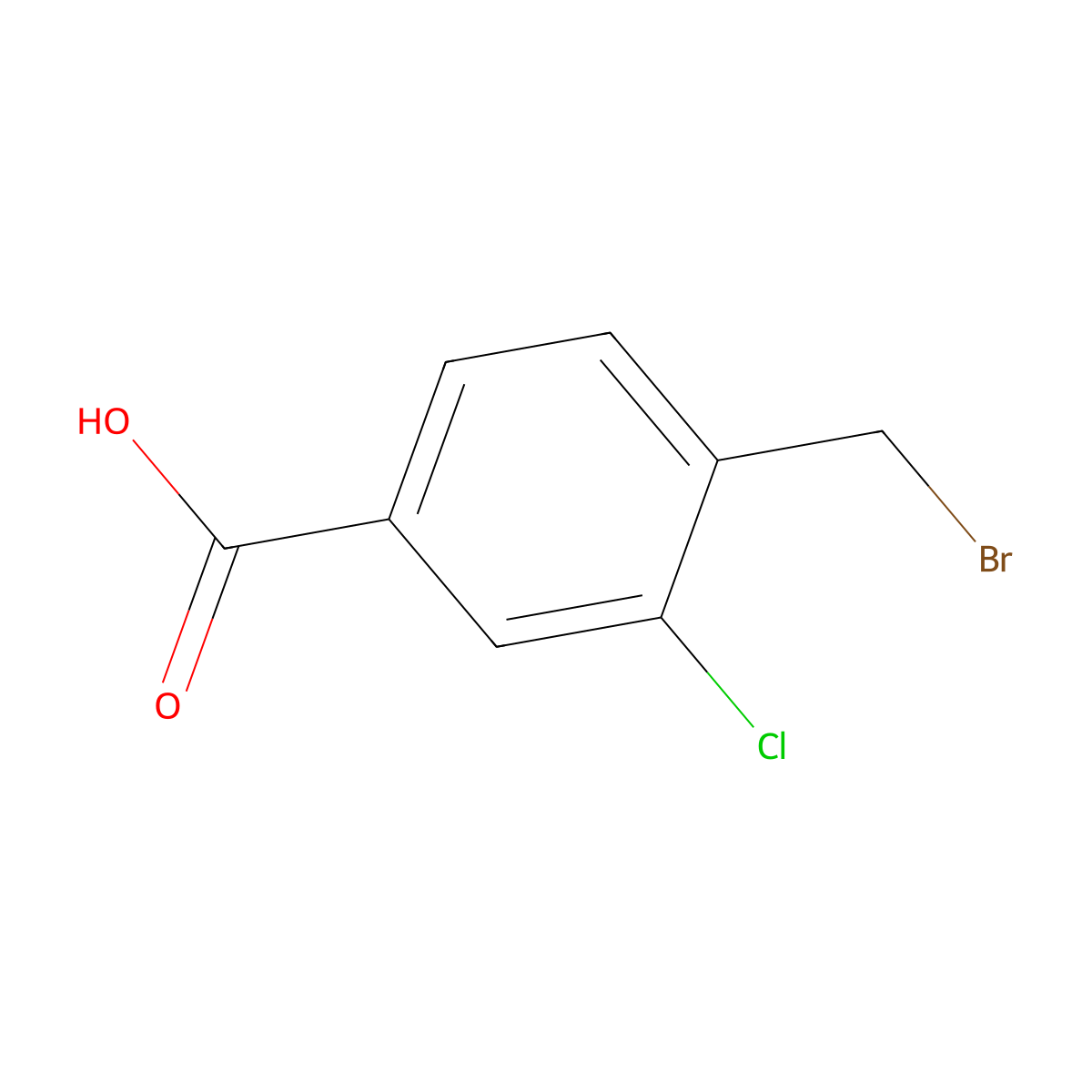 4-(Bromomethyl)-3-chlorobenzoic acid molecular structure, CAS 467442-07-5