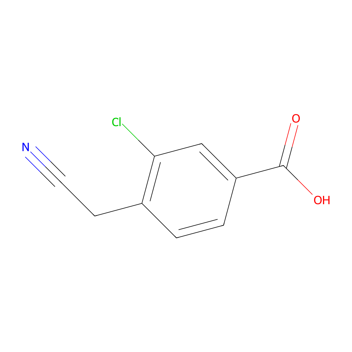 3-Chloro-4-(cyanomethyl)benzoic acid molecular structure, CAS 467442-08-6