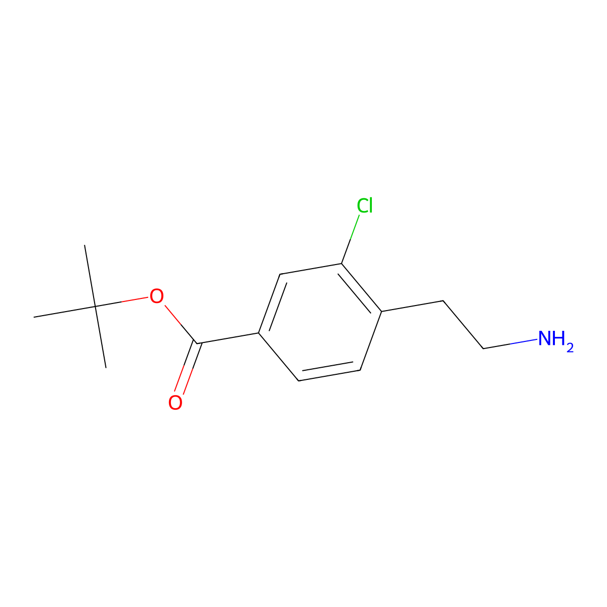 Tert-butyl 4-(2-aminoethyl)-3-chlorobenzoate molecular structure, CAS 467442-10-0