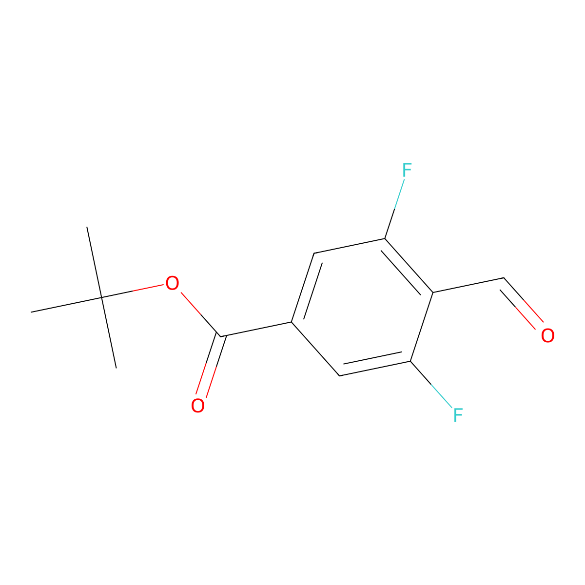 Tert-butyl 3,5-difluoro-4-formylbenzoate molecular structure, CAS 467442-12-2
