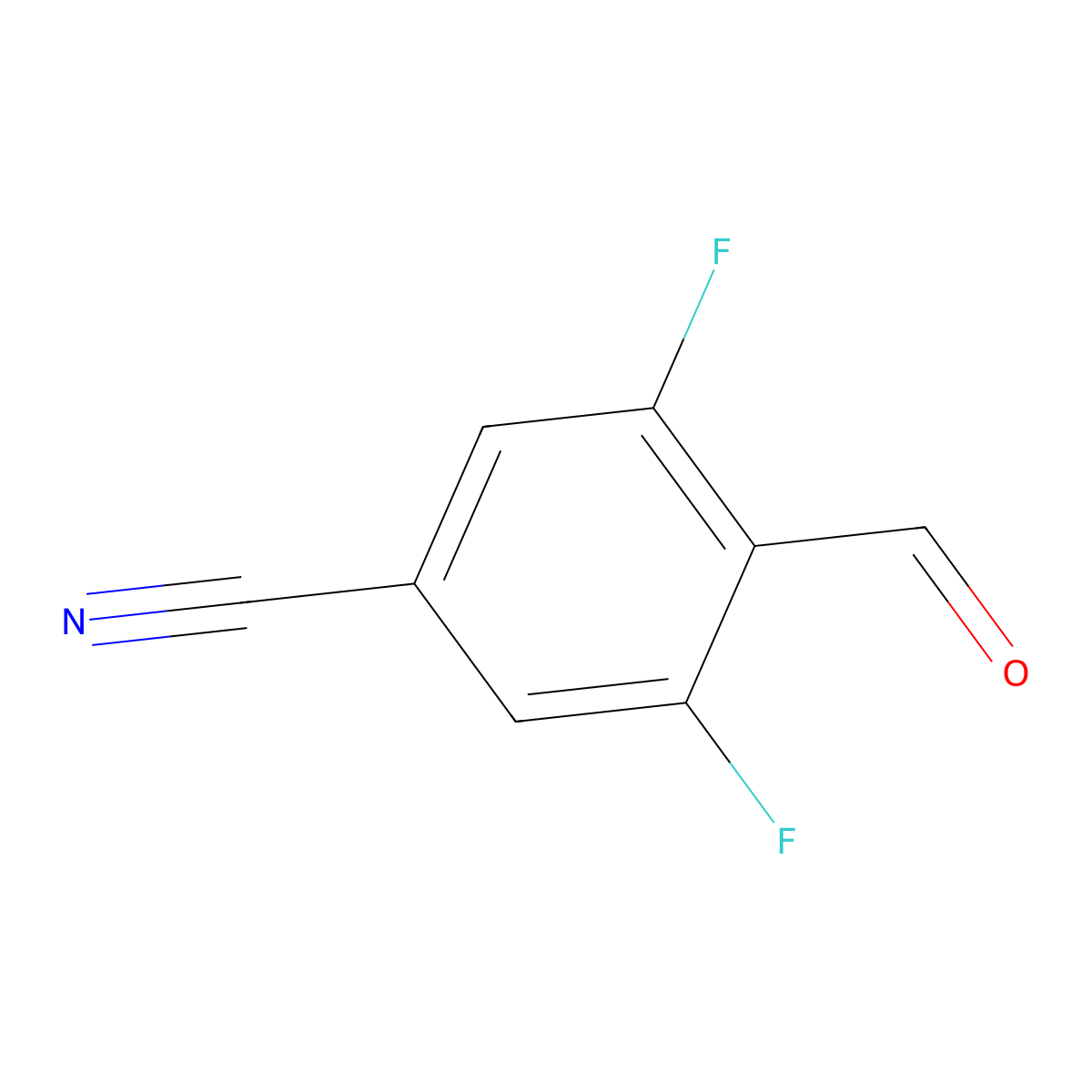 3,5-Difluoro-4-formylbenzonitrile molecular structure, CAS 467442-15-5