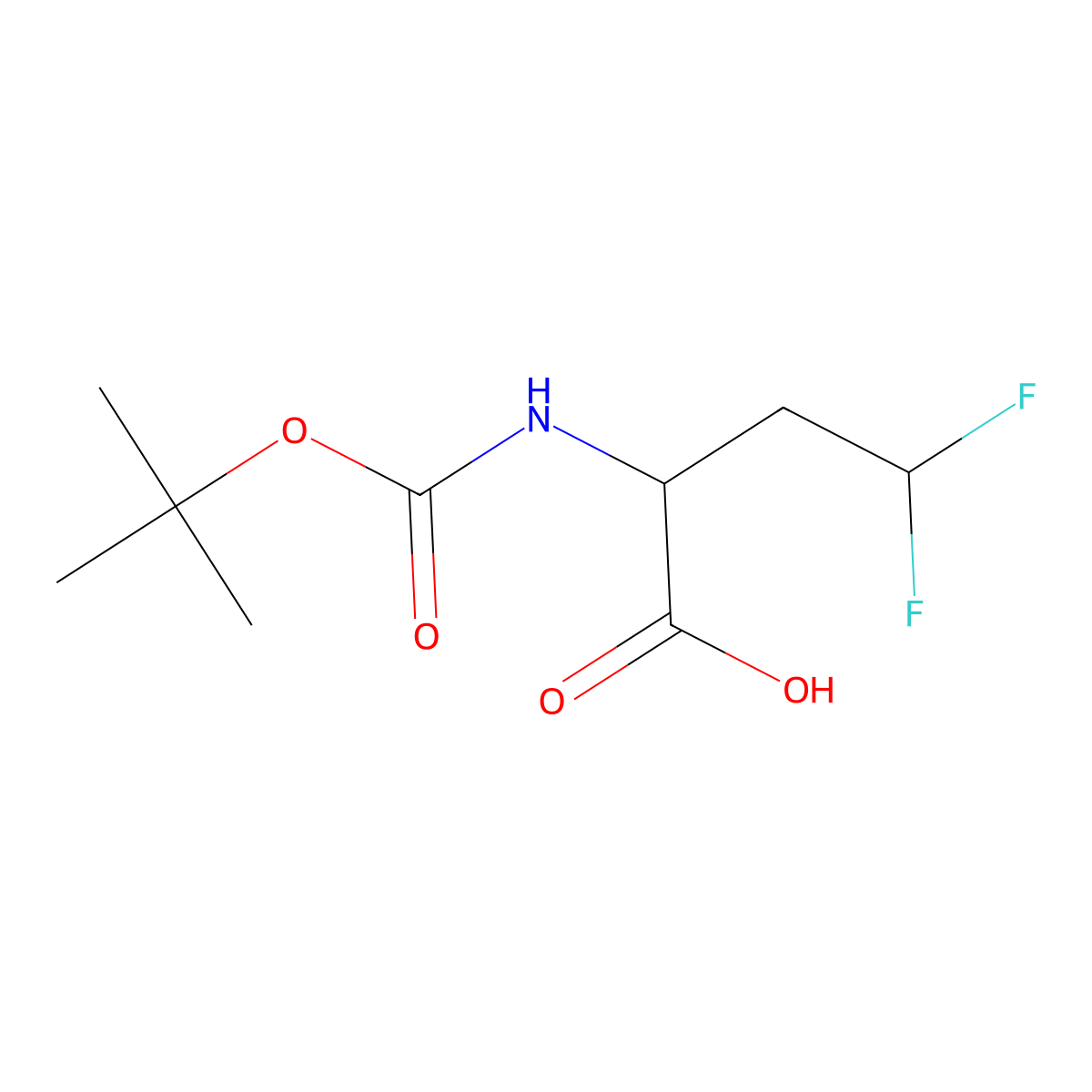 (S)-2-(Tert-butoxycarbonylamino)-4,4-difluorobutanoic acid molecular structure, CAS 467442-20-2