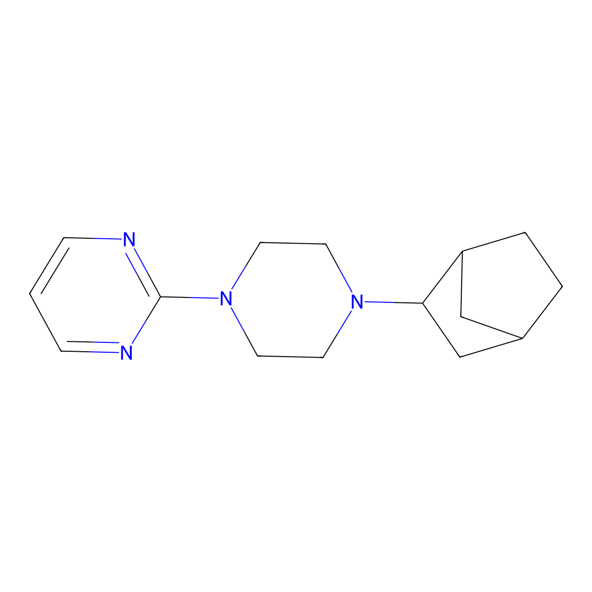 2-[4-(2-Bicyclo[2.2.1]heptanyl)piperazin-1-yl]pyrimidine molecular structure, CAS 467444-06-0