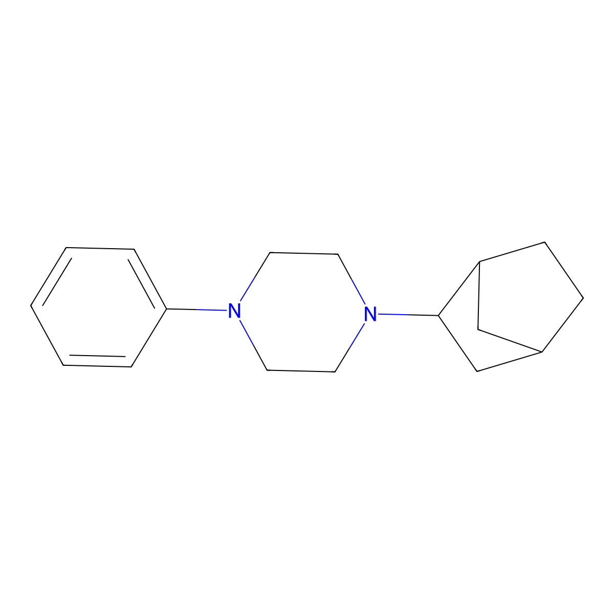 1-Bicyclo[2.2.1]hept-2-yl-4-phenylpiperazine molecular structure, CAS 467444-13-9