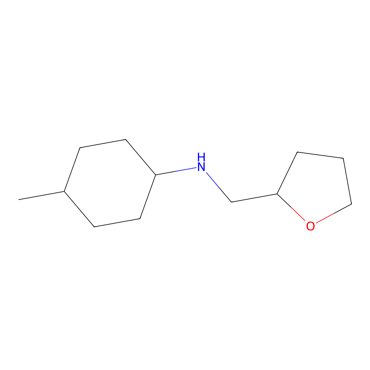 4-methyl-N-(oxolan-2-ylmethyl)cyclohexan-1-amine molecular structure, CAS 467444-21-9