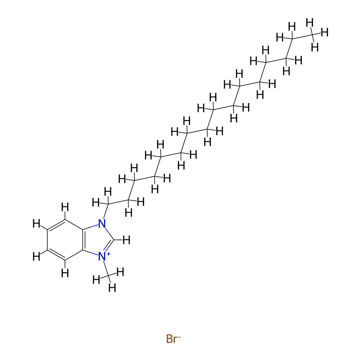 1-Hexadecyl-3-methyl-1H-benzo[d]imidazol-3-ium bromide molecular structure, CAS 467446-04-4