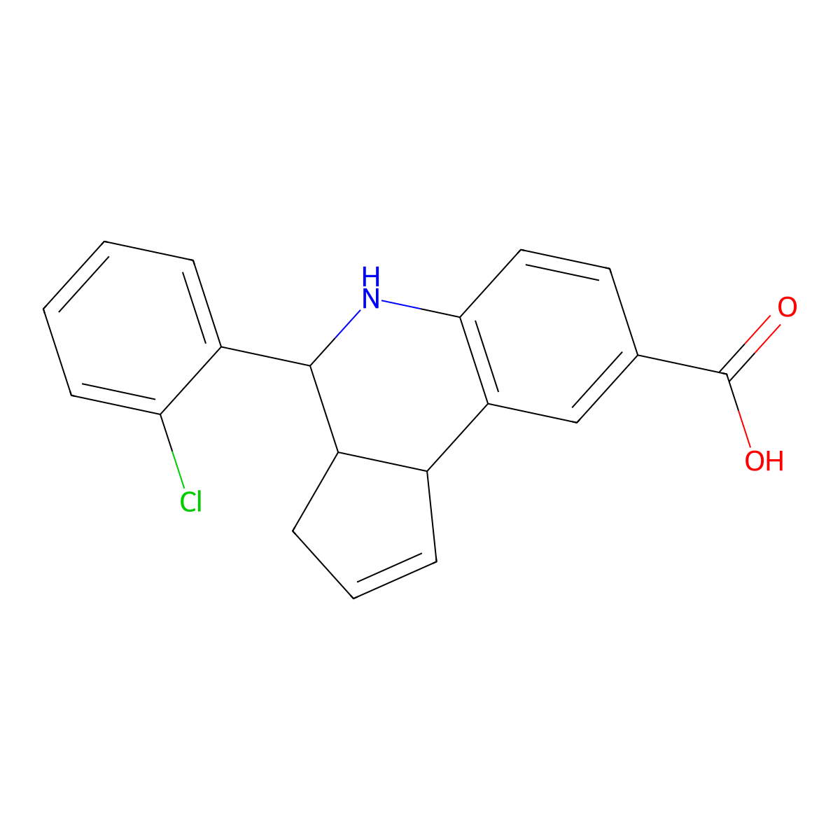 4-(2-chlorophenyl)-3a,4,5,9b-tetrahydro-3H-cyclopenta[c]quinoline-8-carboxylic acid molecular structure, CAS 467446-52-2