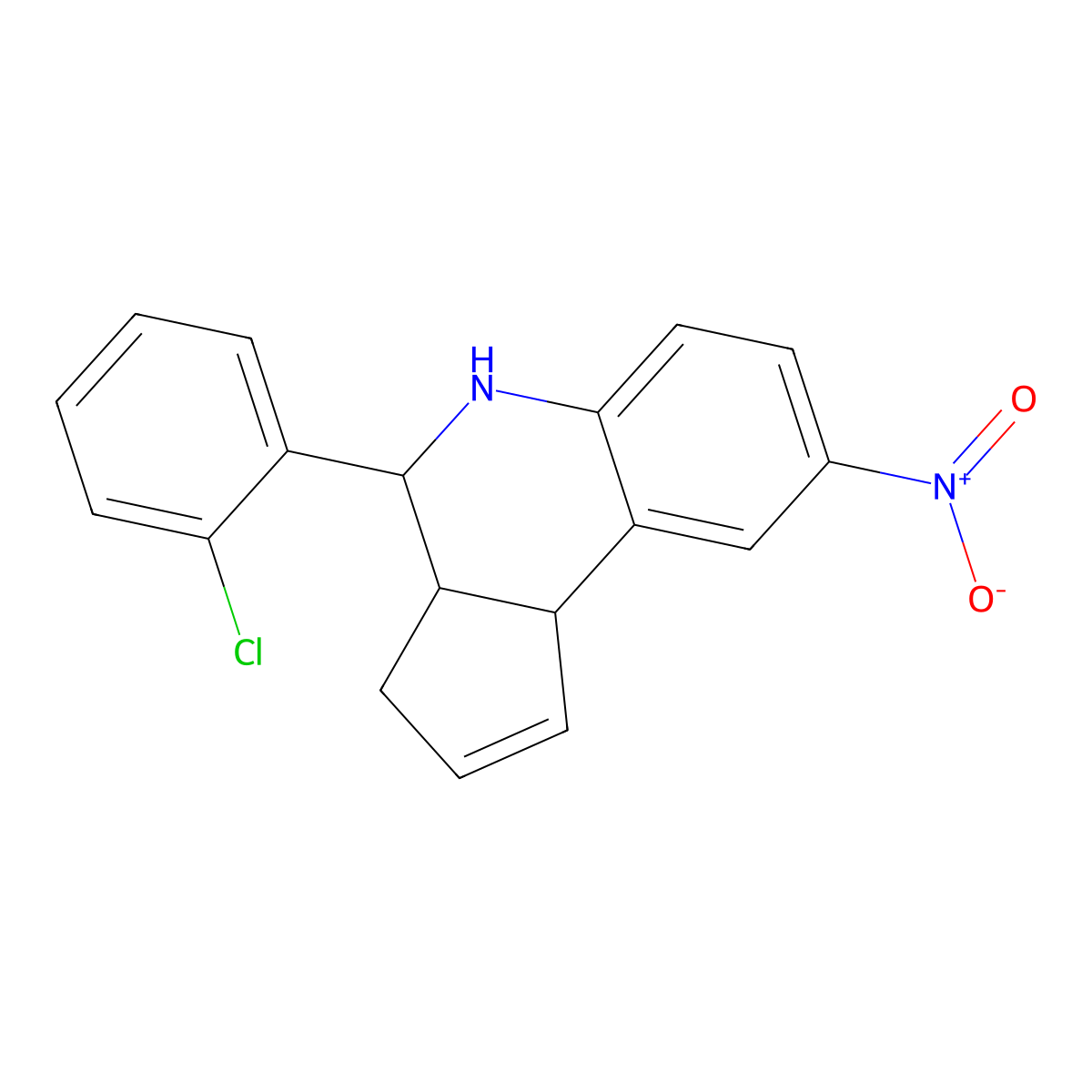 4-(2-chlorophenyl)-8-nitro-3a,4,5,9b-tetrahydro-3H-cyclopenta[c]quinoline molecular structure, CAS 467446-57-7