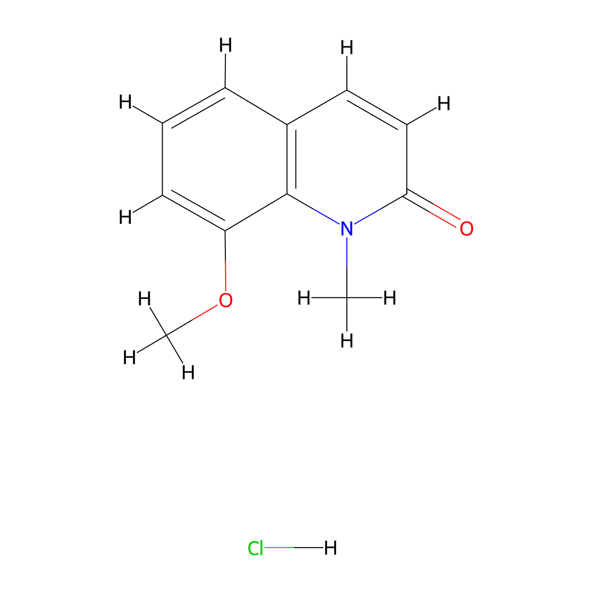 8-methoxy-1-methylquinolin-2(1H)-one hydrochloride molecular structure, CAS 467447-30-9