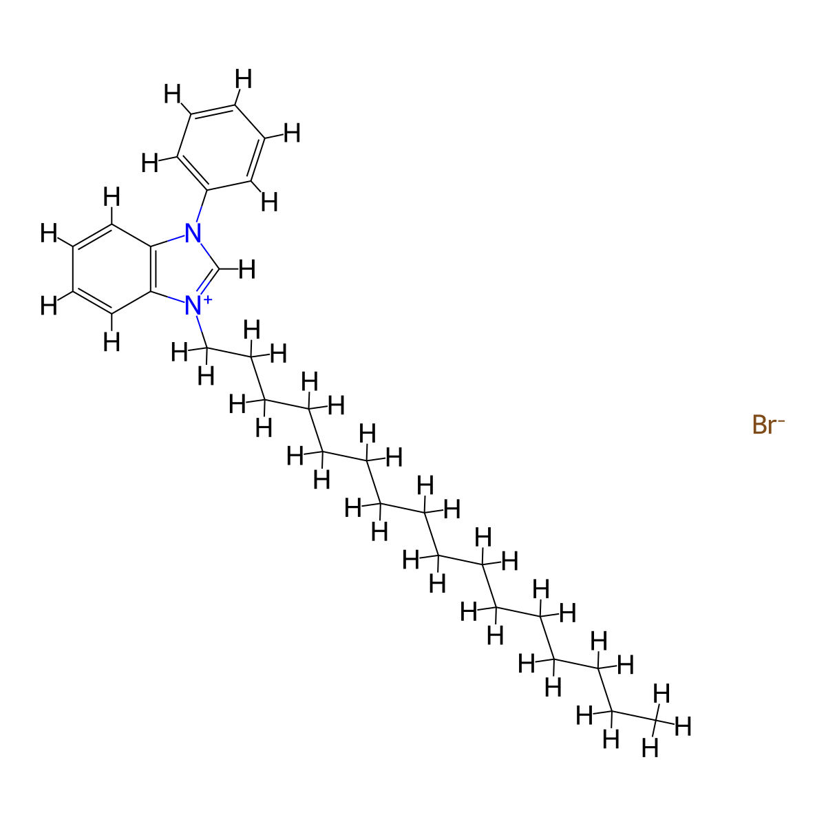 1-Hexadecyl-3-phenylbenzimidazol-1-ium;bromide molecular structure, CAS 467447-73-0