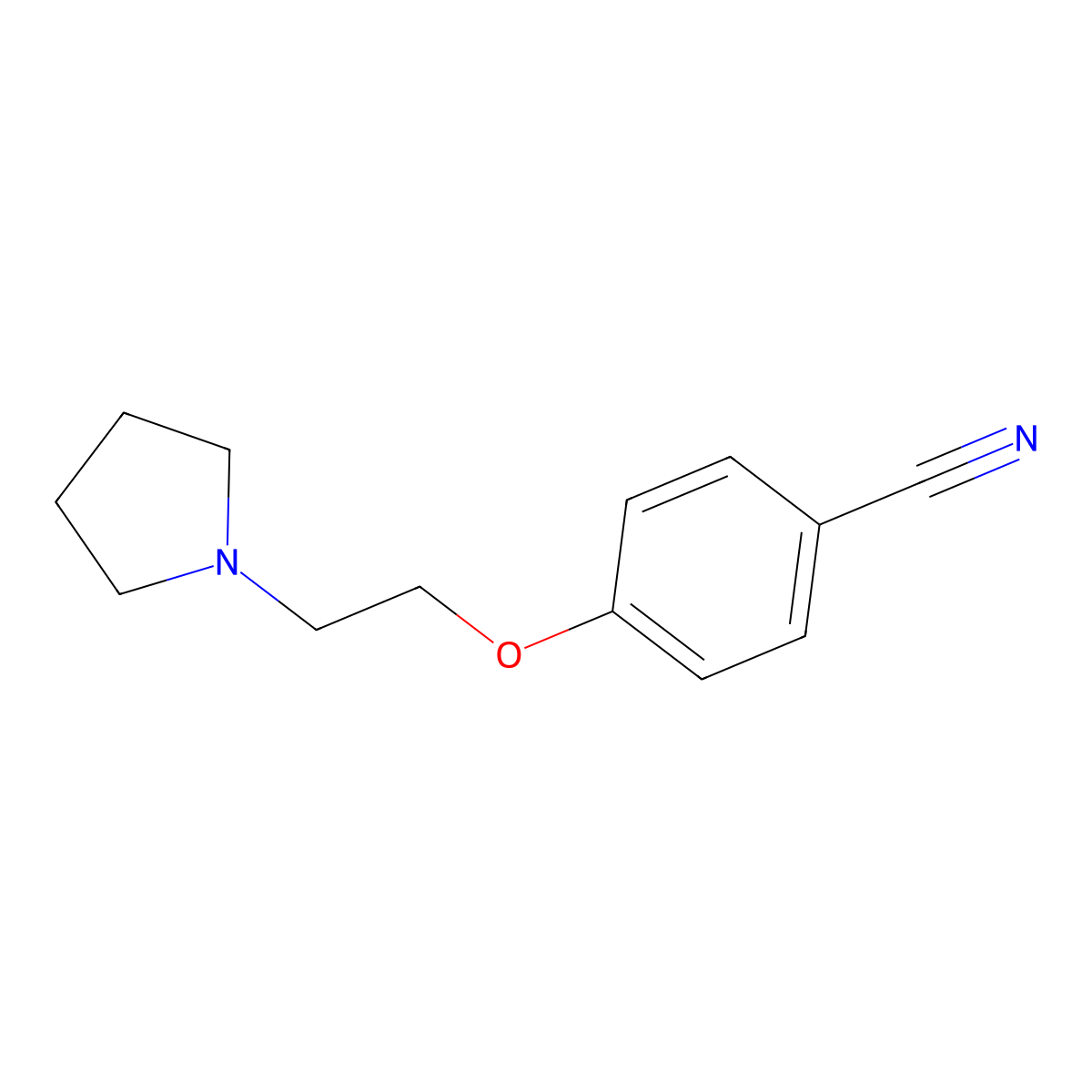 4-[2-(Pyrrolidin-1-yl)ethoxy]benzonitrile molecular structure, CAS 46745-39-5