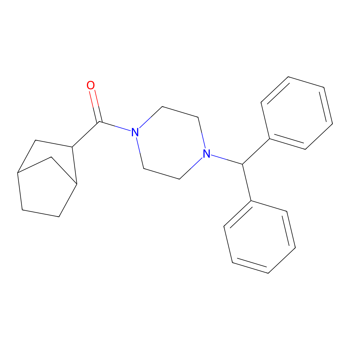 1-Benzhydryl-4-(bicyclo[2.2.1]hept-2-ylcarbonyl)piperazine molecular structure, CAS 467450-54-0