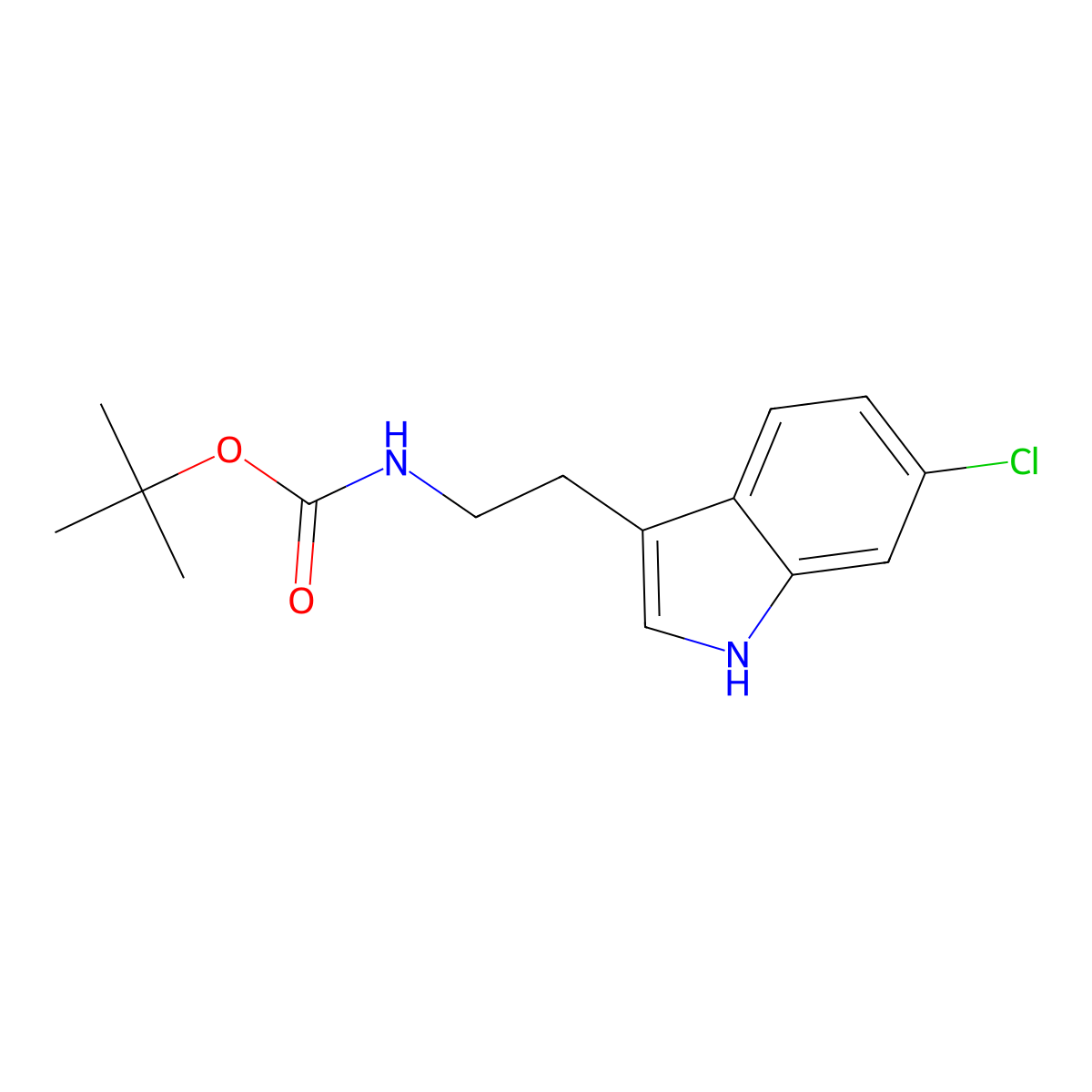 Tert-butyl 2-(6-chloro-1H-indol-3-YL)ethylcarbamate molecular structure, CAS 467451-59-8
