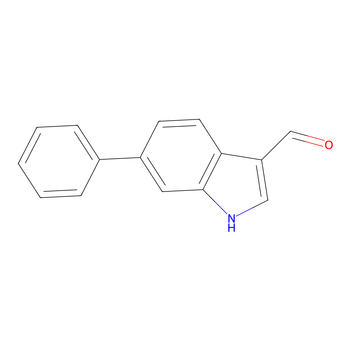 6-phenyl-1H-indole-3-carbaldehyde molecular structure, CAS 467452-04-6