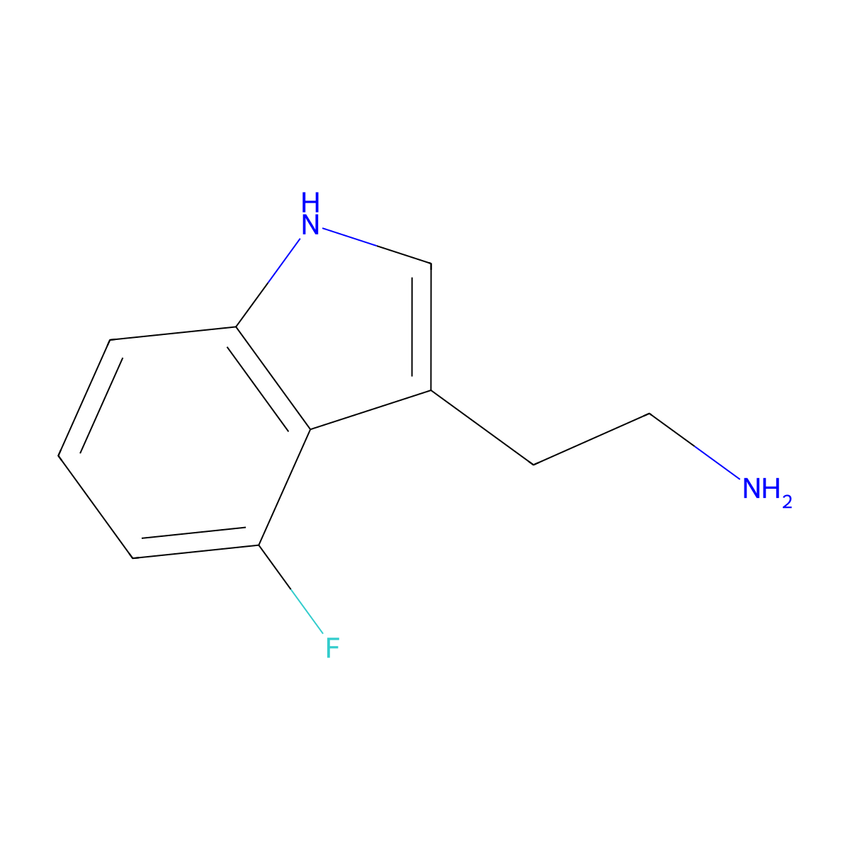 2-(4-fluoro-1H-indol-3-yl)ethanamine molecular structure, CAS 467452-26-2