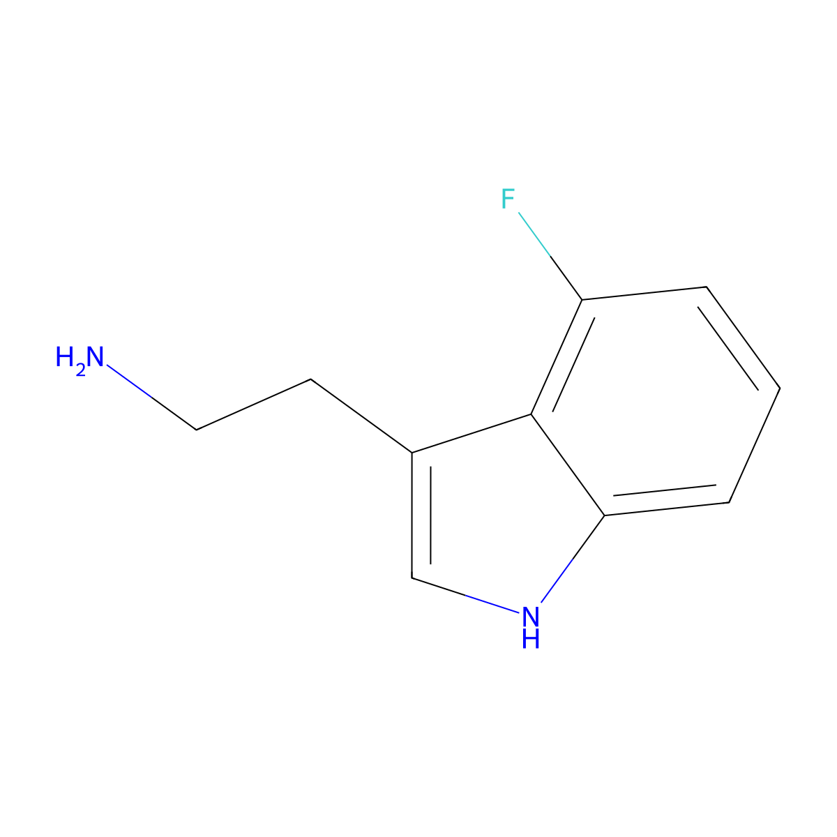 2-(4-fluoro-1H-indol-3-yl)ethanamine molecular structure, CAS 467452-26-2
