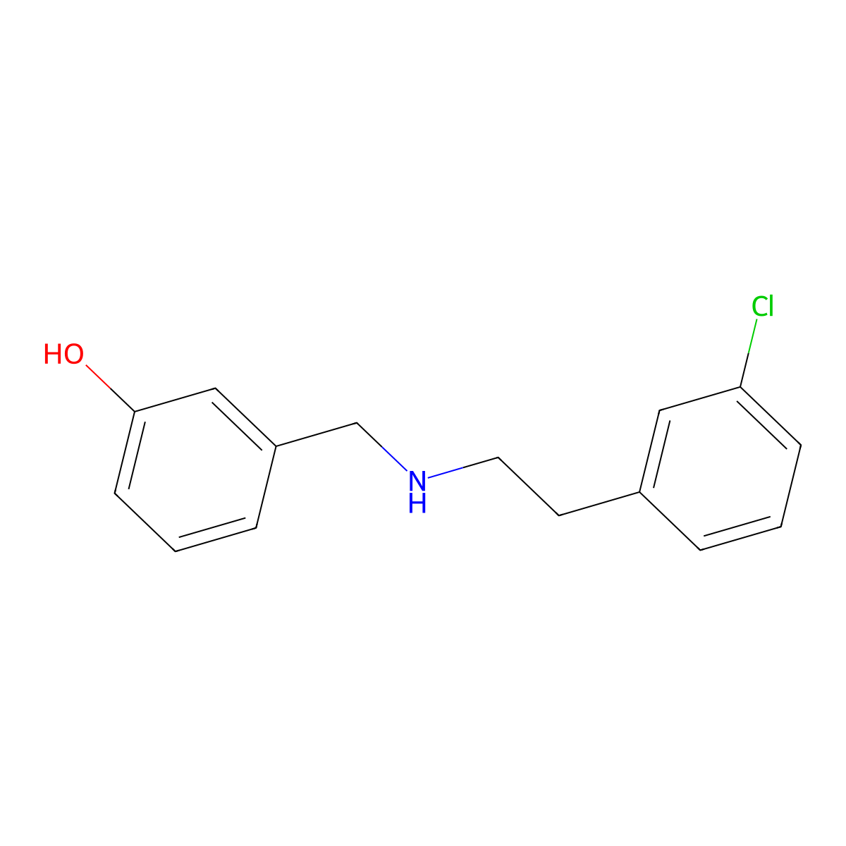 N-2-(3-chlorophenyl)ethyl-3-hydroxybenzylamine molecular structure, CAS 467454-26-8