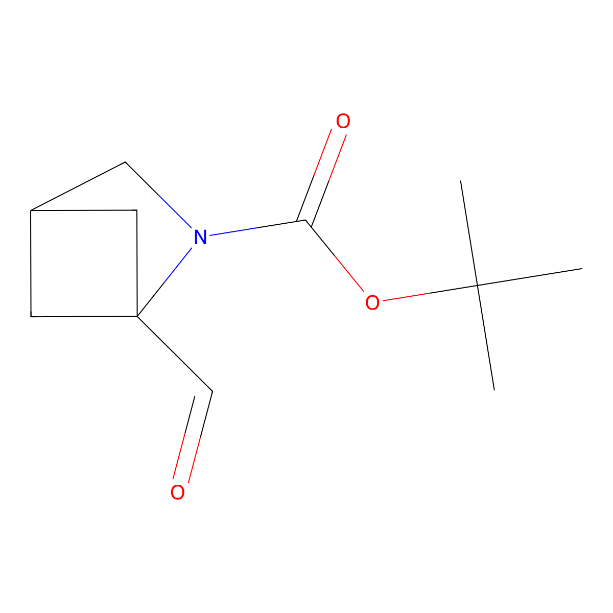 Tert-butyl 1-formyl-2-azabicyclo(2.1.1)hexane-2-carboxylate molecular structure, CAS 467454-50-8