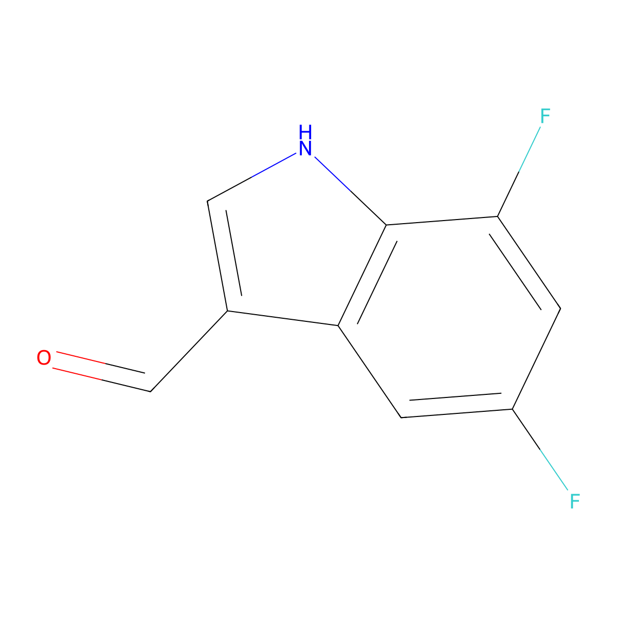 5,7-difluoro-1H-indole-3-carbaldehyde molecular structure, CAS 467457-01-8