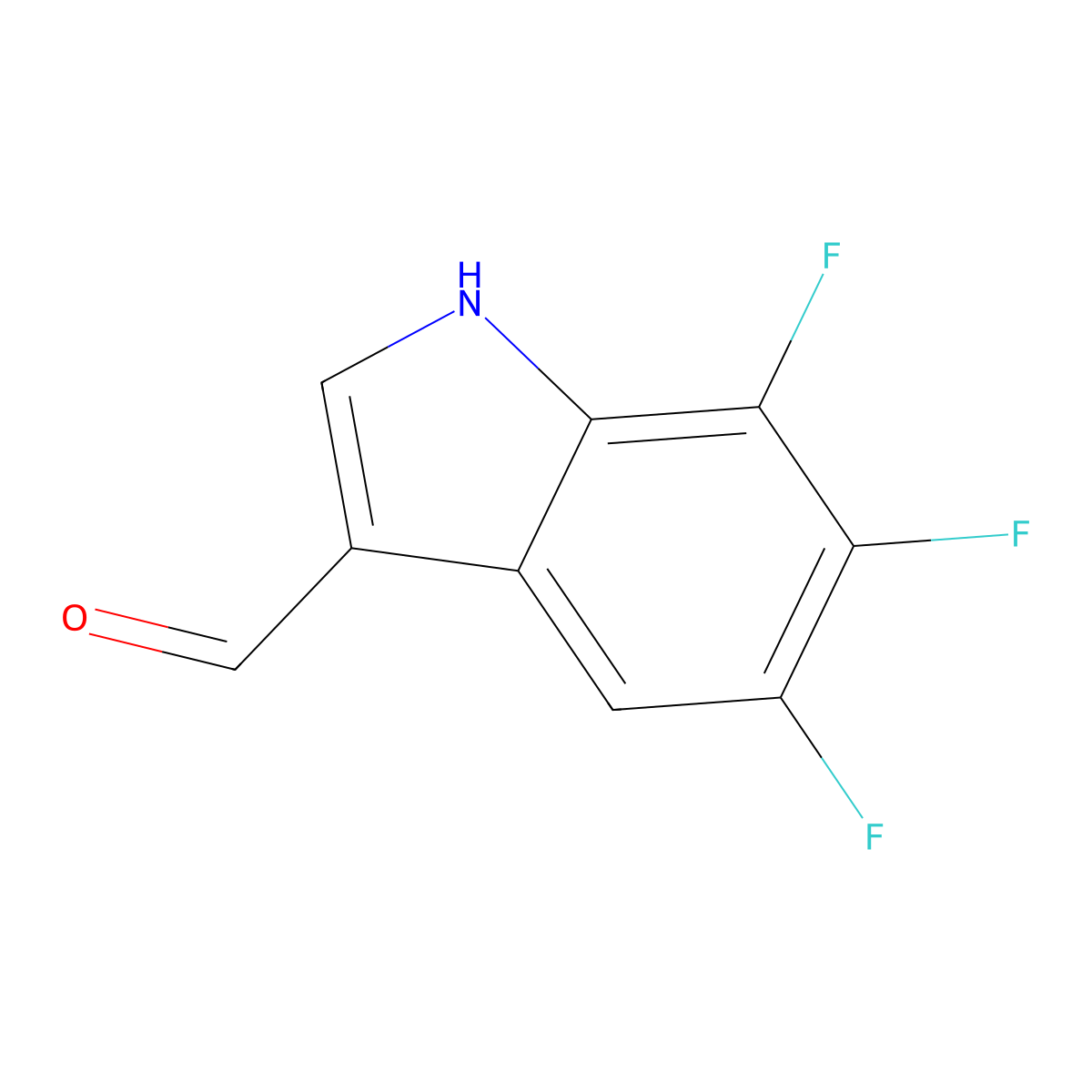 5,6,7-trifluoro-1H-indole-3-carbaldehyde molecular structure, CAS 467457-03-0