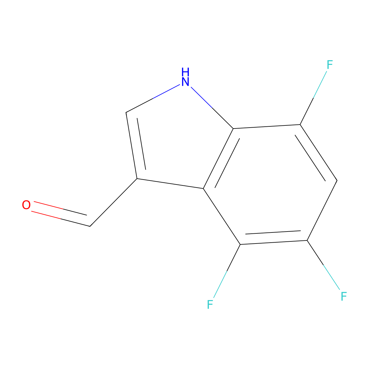 4,5,7-trifluoro-1H-indole-3-carbaldehyde molecular structure, CAS 467457-04-1