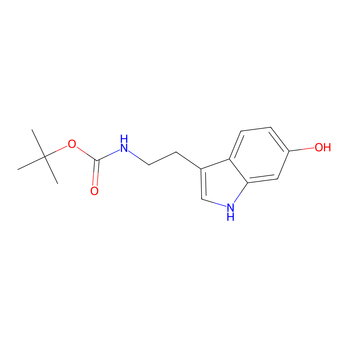 tert-butyl N-[2-(6-hydroxy-1H-indol-3-yl)ethyl]carbamate molecular structure, CAS 467458-62-4