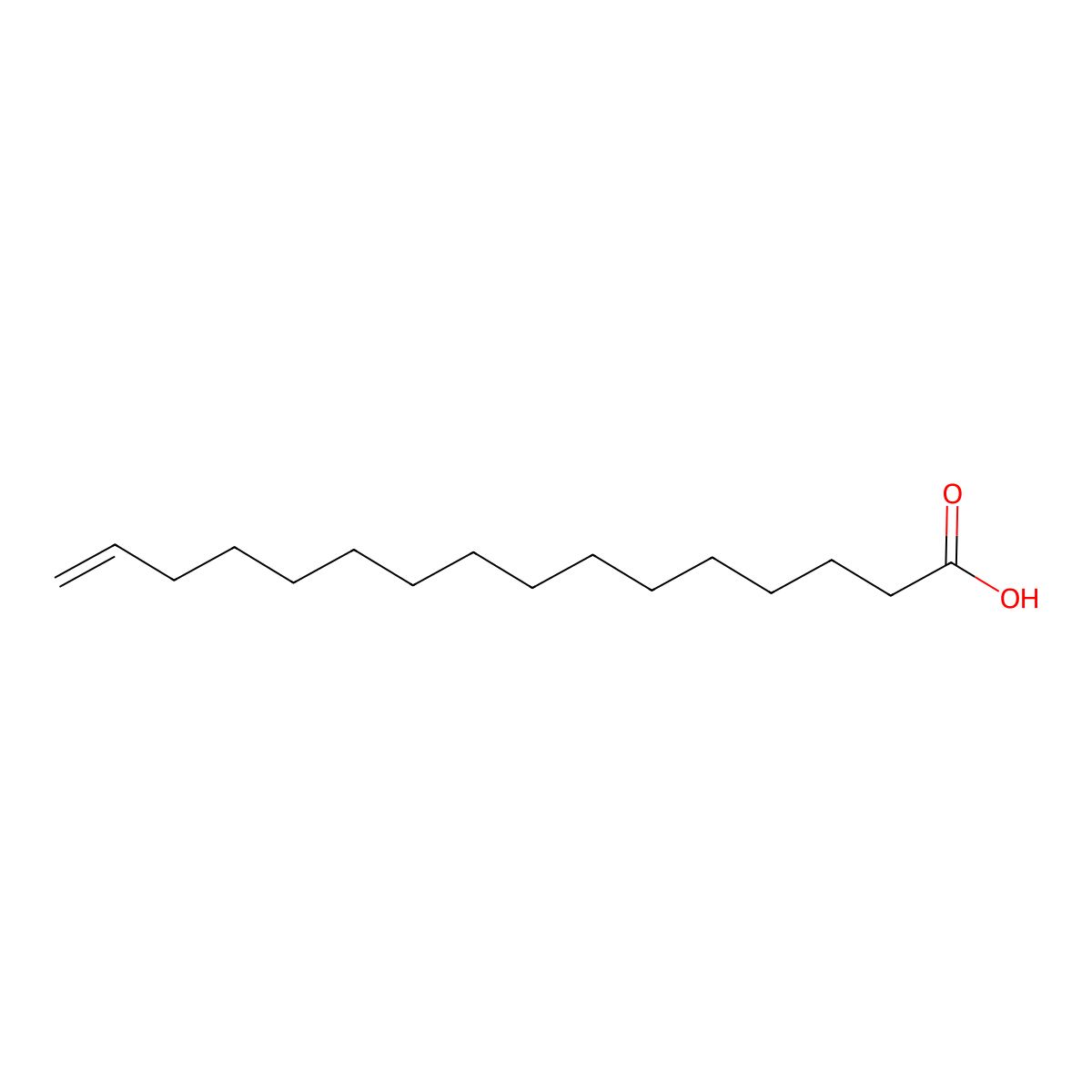 15-Hexadecenoic acid molecular structure, CAS 4675-57-4