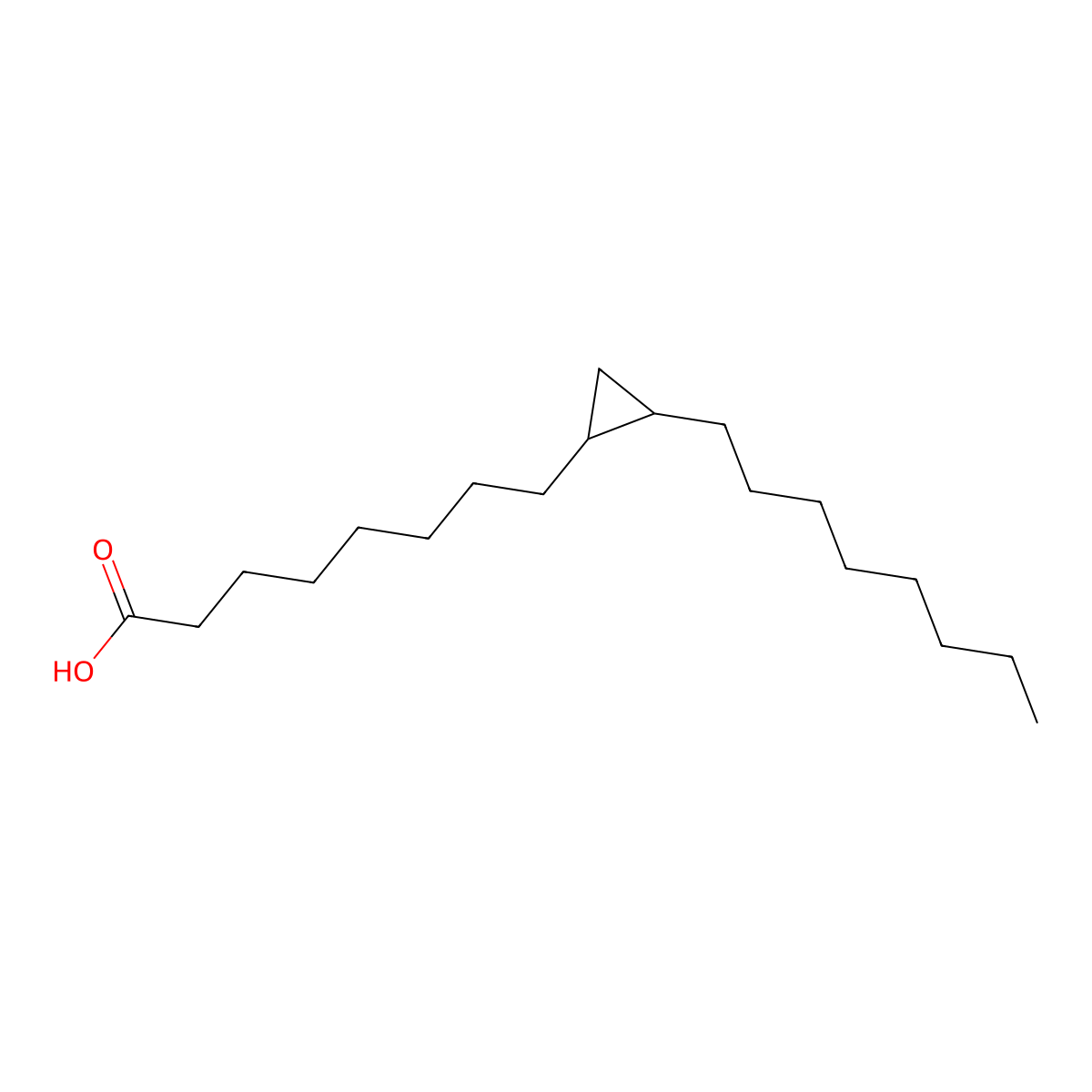 8-(2-Octylcyclopropyl)octanoic acid molecular structure, CAS 4675-61-0
