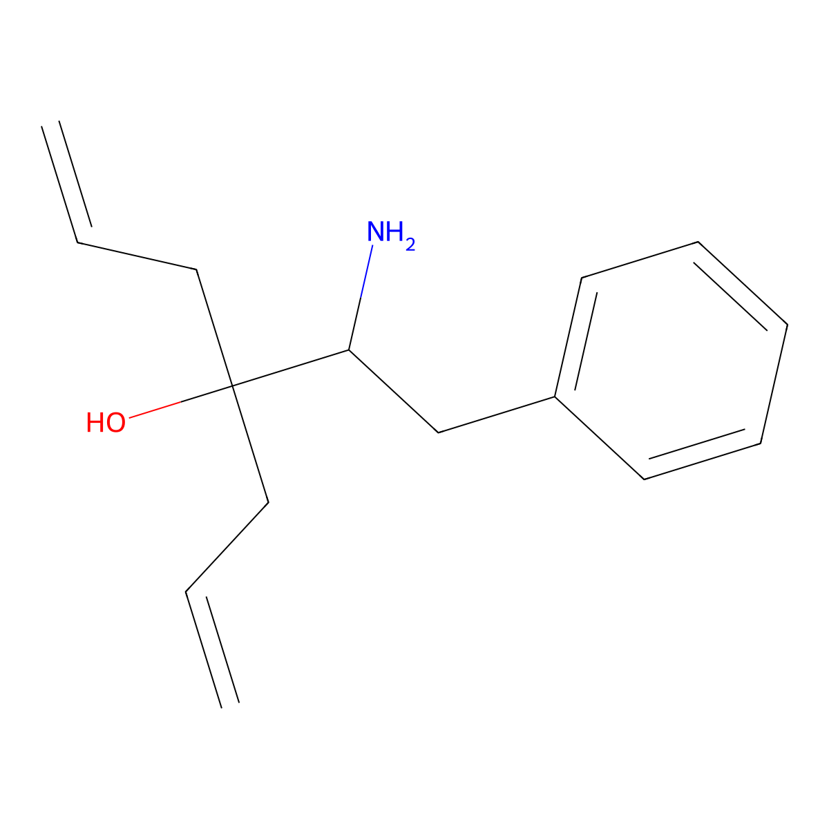 4-(1-Amino-2-phenylethyl)hepta-1,6-dien-4-ol molecular structure, CAS 46759-27-7