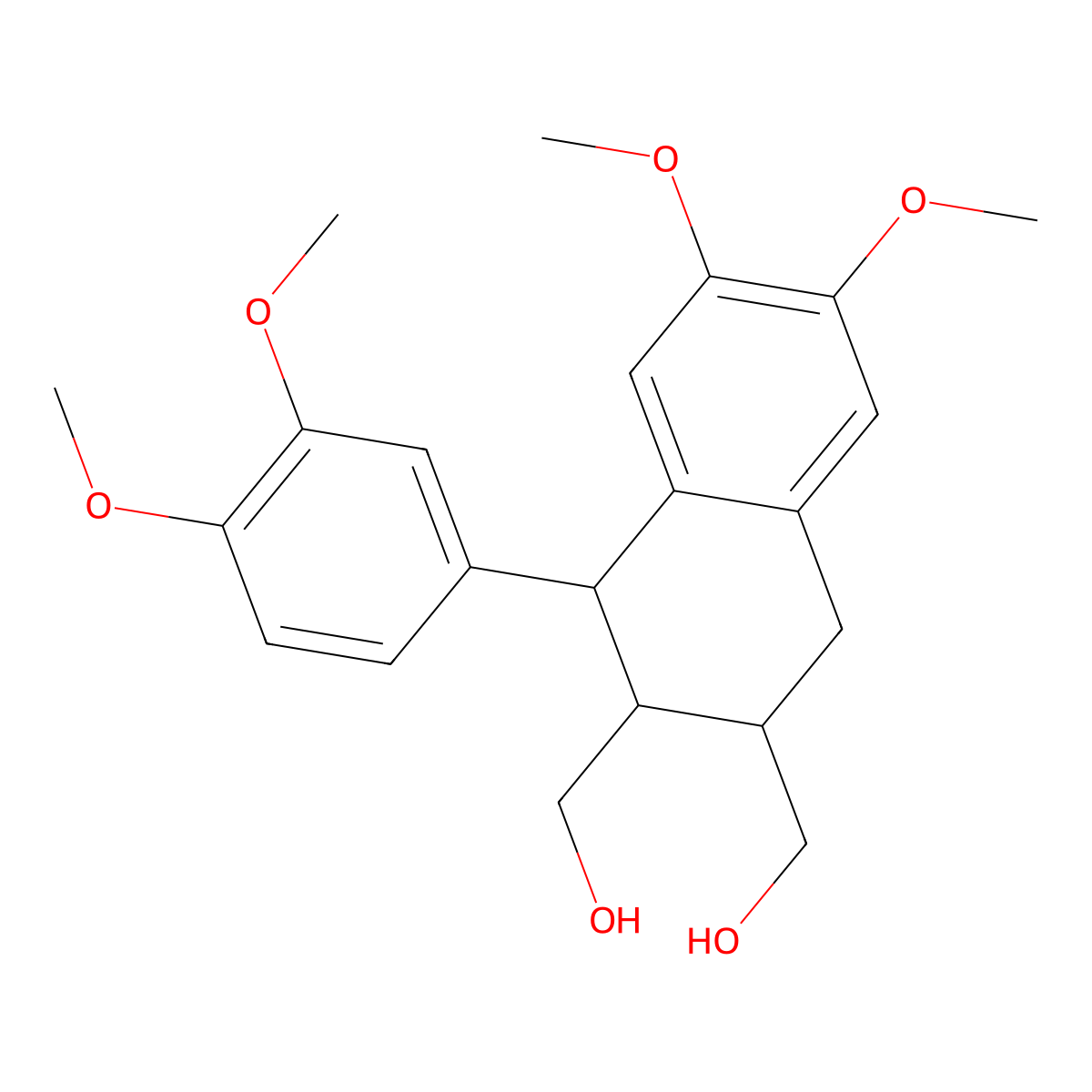 [1-(3,4-Dimethoxyphenyl)-6,7-dimethoxy-1,2,3,4-tetrahydronaphthalene-2,3-diyl]dimethanol molecular structure, CAS 4676-53-3