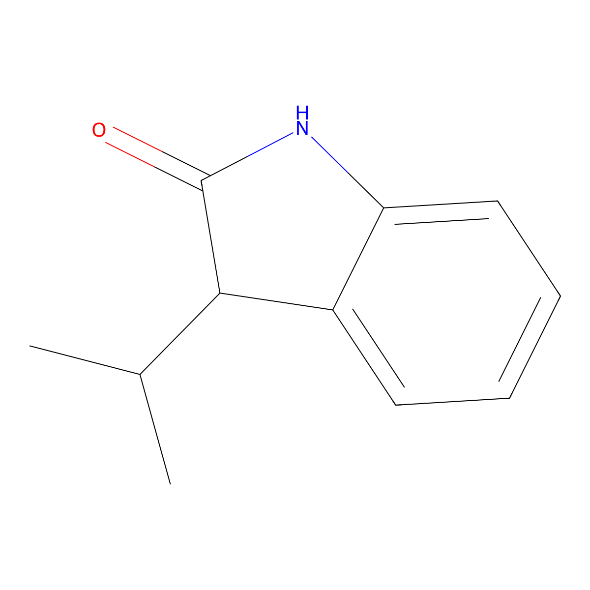 3-(propan-2-yl)-2,3-dihydro-1H-indol-2-one molecular structure, CAS 4679-87-2