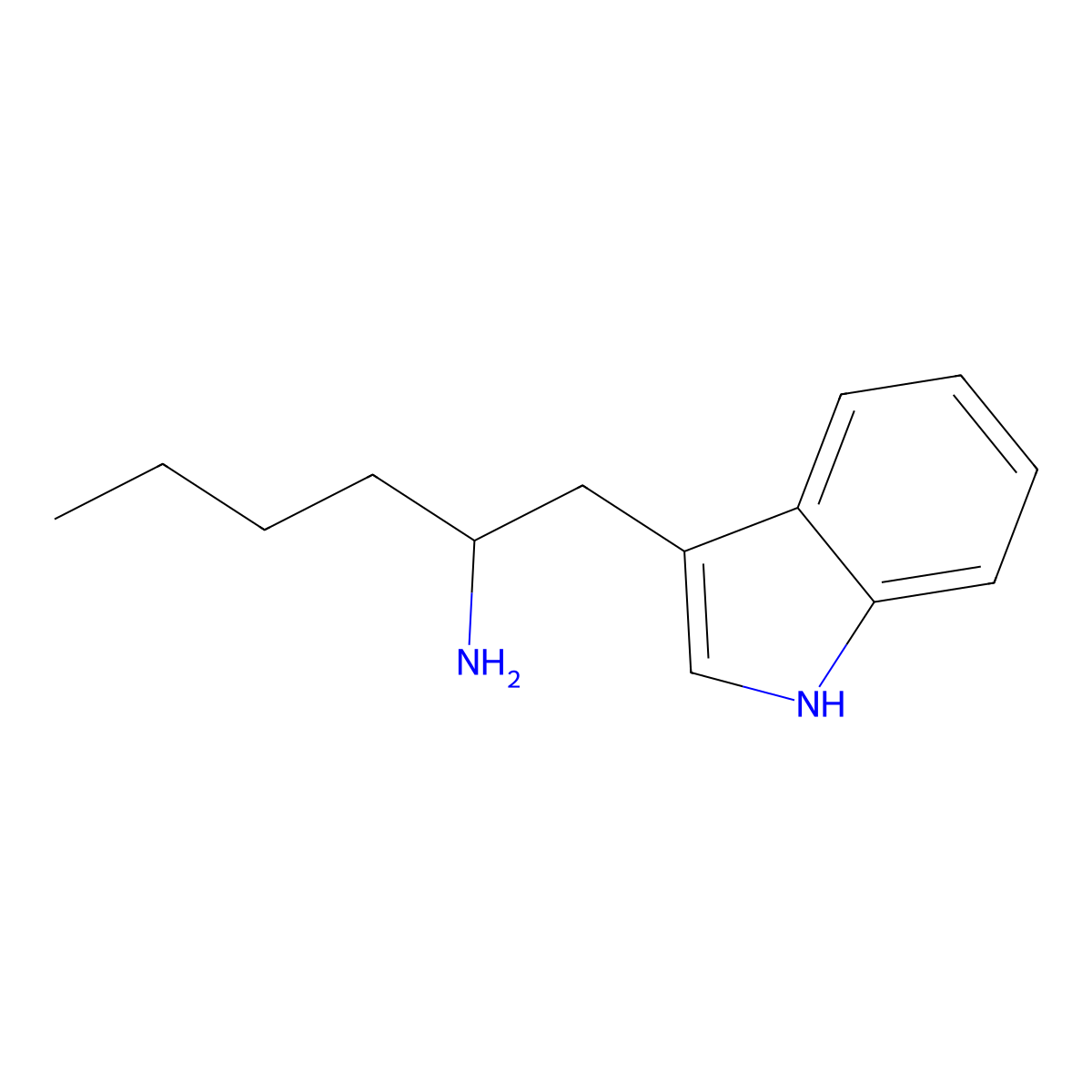 1-(1H-indol-3-yl)hexan-2-amine molecular structure, CAS 4679-98-5
