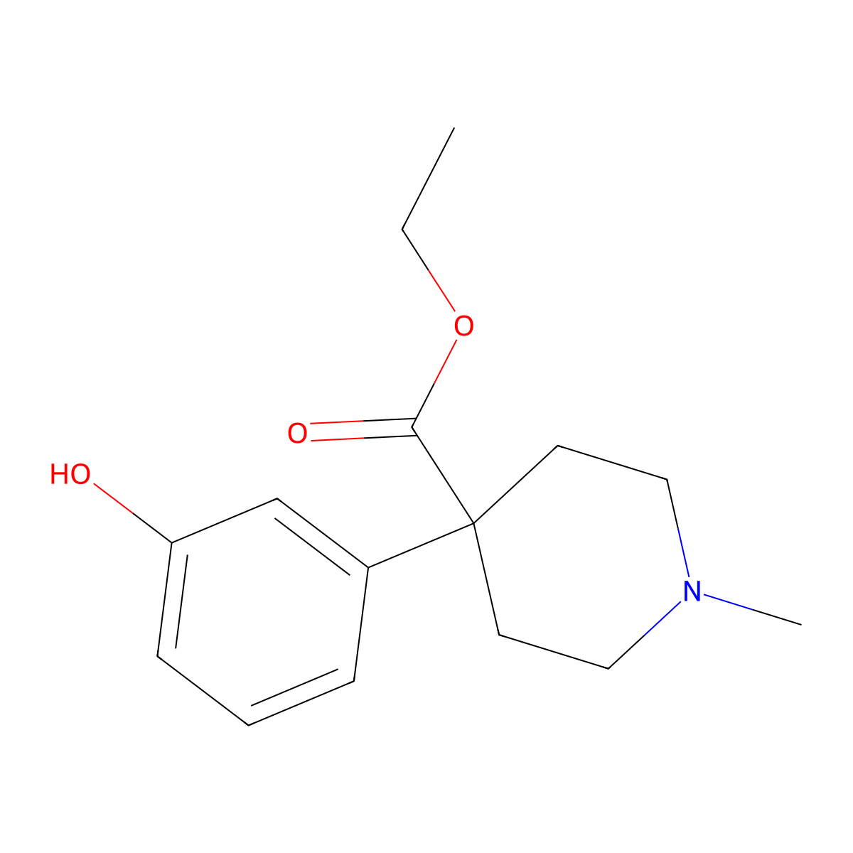 Hydroxypethidine molecular structure, CAS 468-56-4