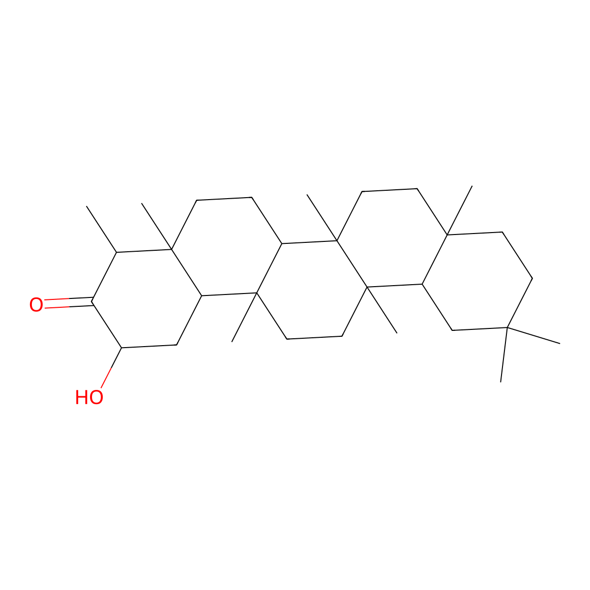 2-Hydroxy-4,4a,6b,8a,11,11,12b,14a-octamethylicosahydropicen-3(2h)-one molecular structure, CAS 468-67-7