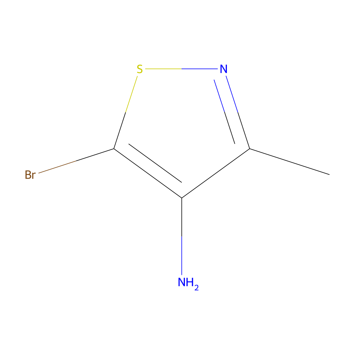 4-Amino-5-bromo-3-methylisothiazole molecular structure, CAS 4680-99-3
