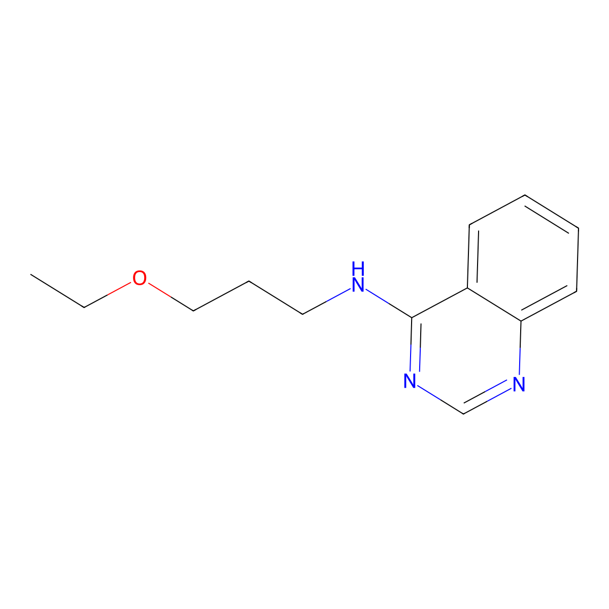 N-(3-ethoxypropyl)quinazolin-4-amine molecular structure, CAS 46802-83-9