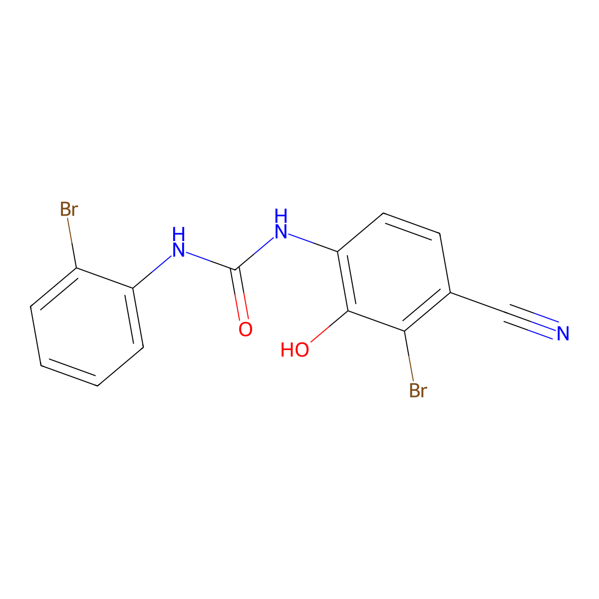 1-(3-Bromo-4-cyano-2-hydroxyphenyl)-3-(2-bromophenyl)urea molecular structure, CAS 468064-37-1