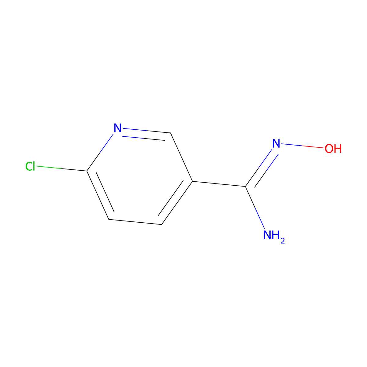 6-Chloro-N-hydroxy-3-pyridinecarboximidamide molecular structure, CAS 468068-39-5