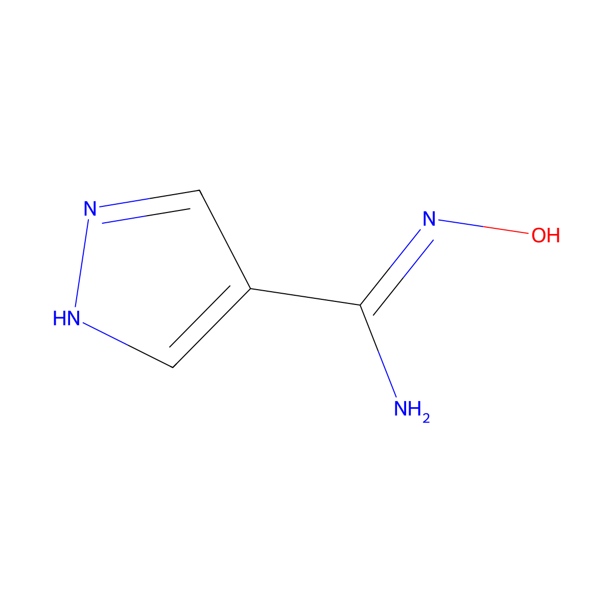 N'-hydroxy-1H-pyrazole-4-carboximidamide molecular structure, CAS 468069-03-6