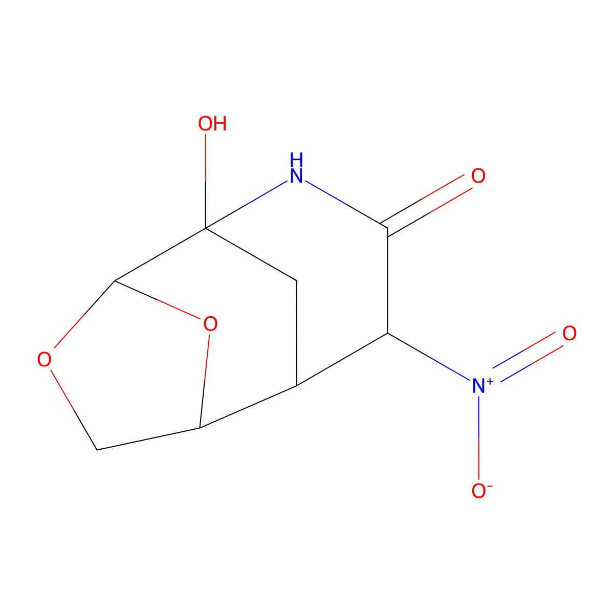 1-Hydroxy-7-nitro-3,11-dioxa-9-azatricyclo[4.3.1.12,5]undecan-8-one molecular structure, CAS 468089-51-2
