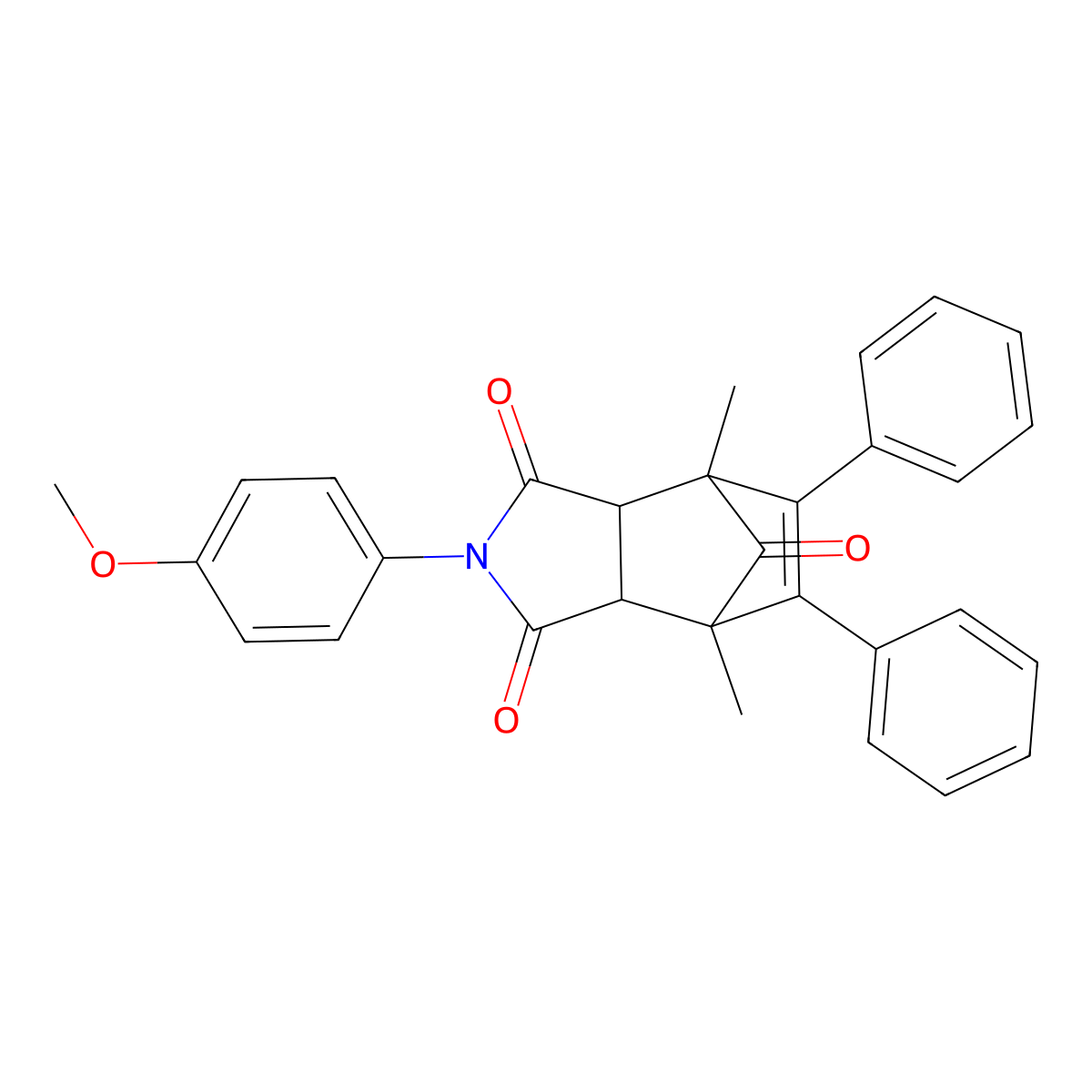 4-(4-Methoxyphenyl)-1,7-dimethyl-8,9-diphenyl-4-azatricyclo[5.2.1.0~2,6~]dec-8-ene-3,5,10-trione molecular structure, CAS 468089-79-4
