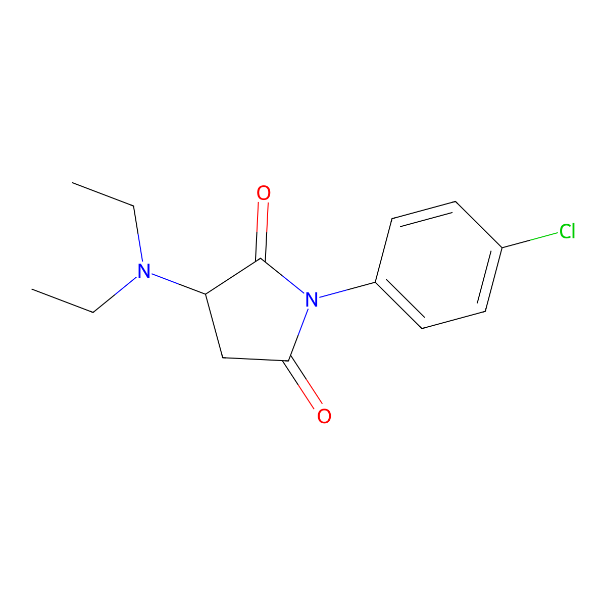 1-(4-Chlorophenyl)-3-(diethylamino)pyrrolidine-2,5-dione molecular structure, CAS 468090-01-9