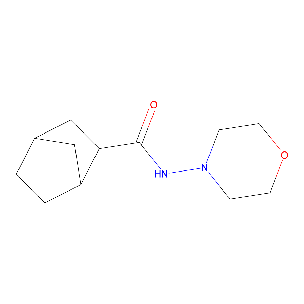 N-morpholin-4-ylbicyclo[2.2.1]heptane-3-carboxamide molecular structure, CAS 468090-06-4