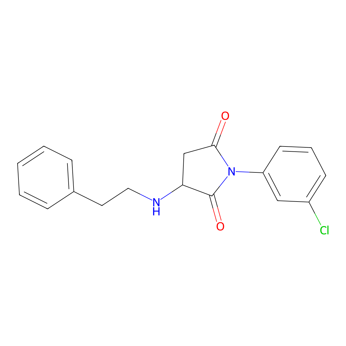 1-(3-Chlorophenyl)-3-(phenethylamino)pyrrolidine-2,5-dione molecular structure, CAS 468092-01-5